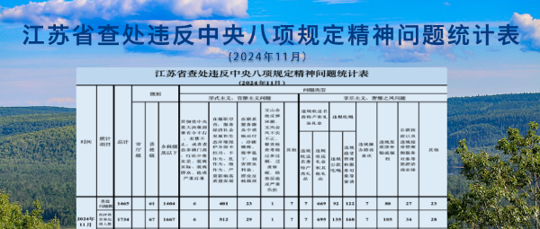 2024年11月全省查处违反中央八项规定精神问题1...